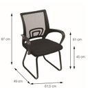 Ver imagem 4 de Kit 5 Cadeiras Escritório Interlocutor Fixa Tela Mesh Tok 3310