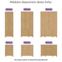Ver imagem 6 de Cômoda Infantil 125cm 2 Portas e 4 Gavetas Allegra Multimóveis Mp4445 Madeirado