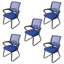 Ver imagem 1 de Kit 5 Cadeiras Escritório Interlocutor Fixa Tela Mesh Tok 3310