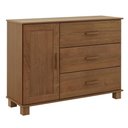 Ver imagem 1 de Cômoda Quarto 118cm 1 Porta 3 Gavetas Madeira Maciça Lone Castanho F07 - Mpozenato