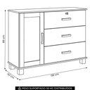 Ver imagem 4 de Cômoda Quarto 118cm 1 Porta 3 Gavetas Madeira Maciça Lone Castanho F07 - Mpozenato