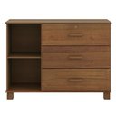 Ver imagem 5 de Cômoda Quarto 118cm 1 Porta 3 Gavetas Madeira Maciça Lone Castanho F07 - Mpozenato
