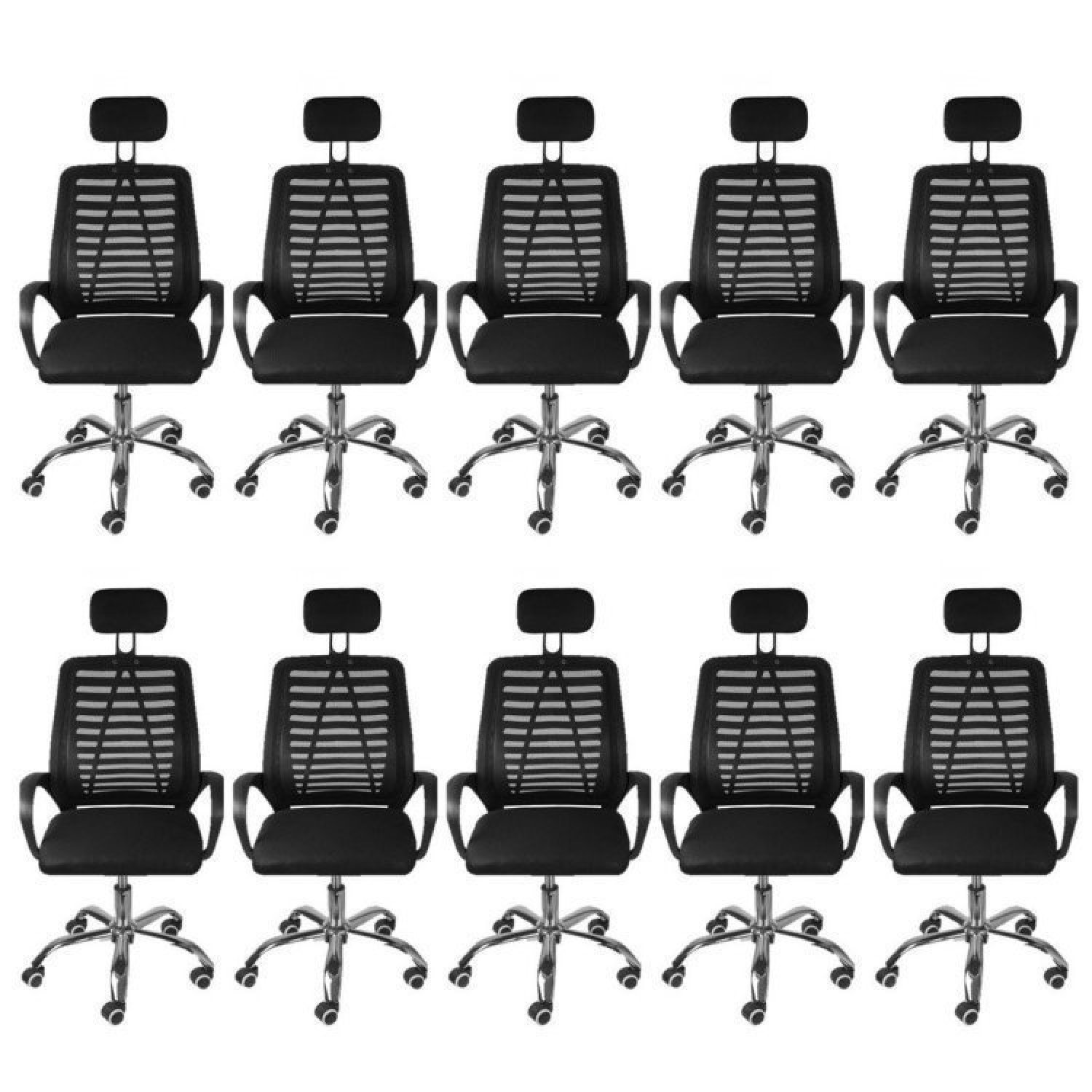 Kit 10 Cadeiras Para Escritorio Presidente Tela Mesh Viena 3324  - 1