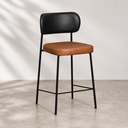 Ver imagem 6 de Banqueta Industrial Alta Aço Ilha Cozinha 98cm com Encosto Camila PU Preto Nozes