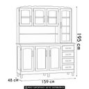Ver imagem 2 de Armário Cozinha Compacta 159cm Madeira 7 Portas Daisy Imbuia Z25 - Mpozenato
