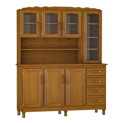 Armário Cozinha Compacta 159cm Madeira 7 Portas Daisy Imbuia Z25 - Mpozenato