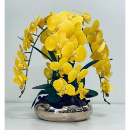 Arranjo Flores 4 Orquídeas Artificiais Com Vaso - 4