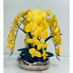 Arranjo Flores 4 Orquídeas Artificiais Com Vaso - 5