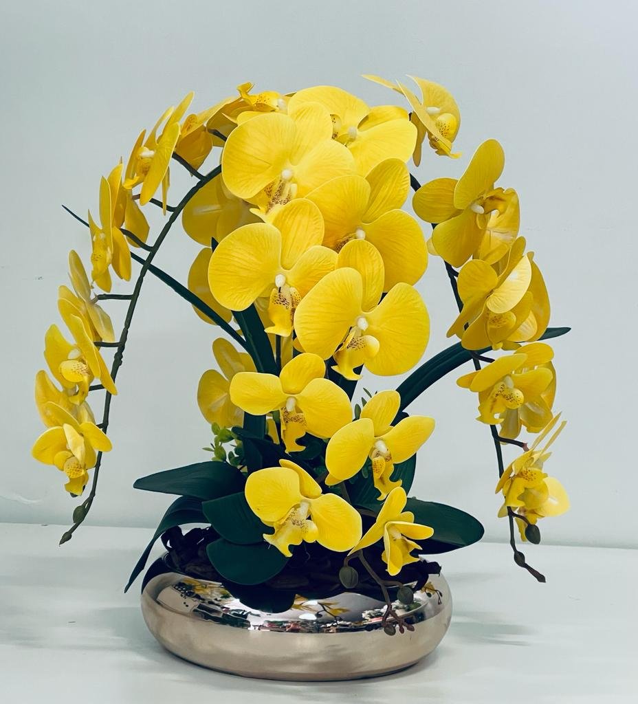 Arranjo Flores 4 Orquídeas Artificiais Com Vaso - 6