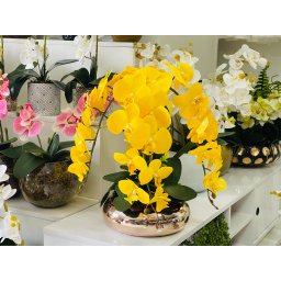 Arranjo Flores 4 Orquídeas Artificiais Com Vaso - 3