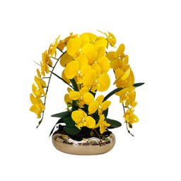 Arranjo Flores 4 Orquídeas Artificiais Com Vaso - 2