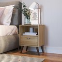 Ver imagem 2 de Mesa de Cabeceira com Nicho e Gaveta Castanho Completa Móveis