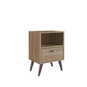 Ver imagem 1 de Mesa de Cabeceira com Nicho e Gaveta Castanho Completa Móveis