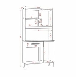 Armário de Cozinha 4 Portas e 1 Gaveta Michelle Aramóveis - 4