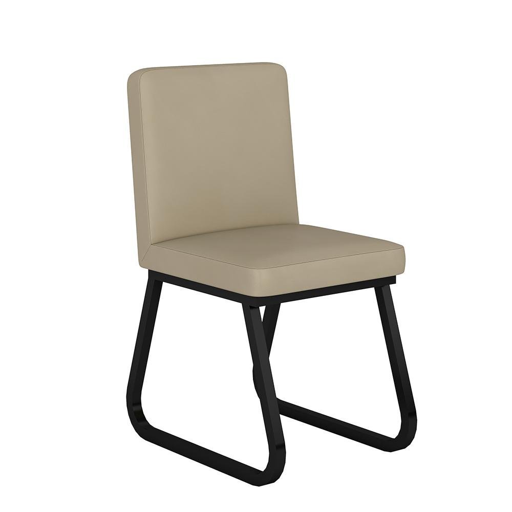 Kit 2 Cadeiras Industrial Toronto Preto/corino Bege - M. Arapongas Preto Fosco/corino Bege - 2