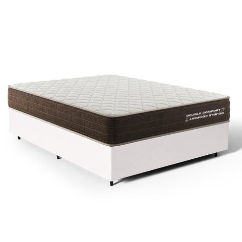 Cama Box Casal com Colchão de Espuma D33 Double Comfort 138x188x59cm