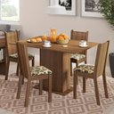 Ver imagem 1 de Conjunto Sala de Jantar Lexy Madesa Mesa Tampo de Madeira com 4 Cadeiras - Rustic/bege Marrom