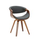 Ver imagem 1 de Cadeira Estofada Madeira Couro Nicole Espresso Móveis