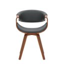 Ver imagem 3 de Cadeira Estofada Madeira Couro Nicole Espresso Móveis