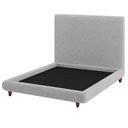 Ver imagem 1 de Cama Casal Pés Madeira Nami com Cabeceira Parise Bouclé Cinza Claro - Nexta Casa