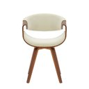 Ver imagem 2 de Cadeira Estofada Madeira Couro Nicole Espresso Móveis