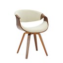 Ver imagem 1 de Cadeira Estofada Madeira Couro Nicole Espresso Móveis