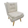 Kit 2 Poltronas Decorativa Estofada Pés Palito para Escritório Karen Corano Bege - Dl Decor - 2