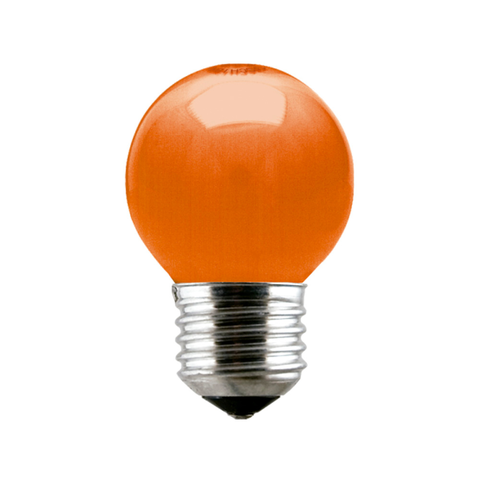 Kit 50 Lâmpadas Incandescente Bolinha Colorida 15w E27 Taschibra Laranja 220v