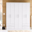 Ver imagem 1 de Guarda-Roupa Casal 6 Portas 4 Gavetas Advantage Branco