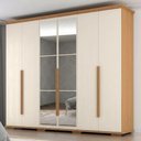 Ver imagem 2 de Guarda Roupa Casal 6 Portas com Espelho Rest 273 cm Cinamomo Areia Zanz
