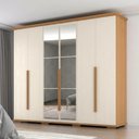Ver imagem 6 de Guarda Roupa Casal 6 Portas com Espelho Rest 273 cm Cinamomo Areia Zanz