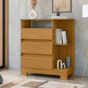 Ver imagem 6 de Cômoda para Quarto 3 Gavetas com Nicho Bliss Carvalho Eco