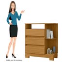 Ver imagem 3 de Cômoda para Quarto 3 Gavetas com Nicho Bliss Carvalho Eco