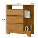 Ver imagem 5 de Cômoda para Quarto 3 Gavetas com Nicho Bliss Carvalho Eco
