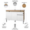 Ver imagem 3 de Balcão de Cozinha com Pia Inox 120cm Tatiane Amêndoa/branco - Ajl Móveis