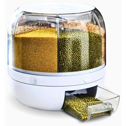 Dispenser de Alimentos e Grãos Giratório com 6 Divisões - 2
