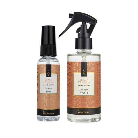 KIT HOME SPRAY BLACK VANILLA VIA AROMA 200ML E 60ML