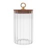 Pote Porta Mantimentos de Vidro Canelado C/tampa de Bambu e Puxador de Metal Classic 850ml Wolff - 3