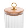 Pote Porta Mantimentos de Vidro Canelado C/tampa de Bambu e Puxador de Metal Classic 850ml Wolff - 2