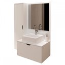 Ver imagem 2 de Conjunto Armario Gabinete Banheiro com Espelheira e Cuba Branco - Tecno Mobili