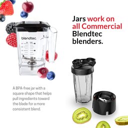 Blendtec Mini Wildside Jar (46 Oz) com Tampa Ventilada - Bpa-free - Clear - 3