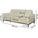 Ver imagem 4 de Sofa 3 Lugares 200 cm Crons Linho Cru Vazzano