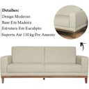 Ver imagem 3 de Sofa 3 Lugares 200 cm Crons Linho Cru Vazzano