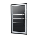 Ver imagem 1 de Porta Pivotante Alumínio Lamb.Evolution c/Pux.D.Elite Mix Preto 240x120 Brimak