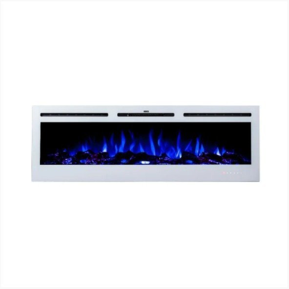 Lareira Elétrica Aquecedor Chaleur Branca 110v Tela de 50" Polegadas de Embutir Ipxo, Classe I, Freq - 3