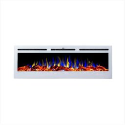 Lareira Elétrica Aquecedor Chaleur Branca 110v Tela de 50" Polegadas de Embutir Ipxo, Classe I, Freq - 1