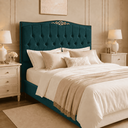 Ver imagem 1 de Cabeceira Cama Casal Queen Greta 160cm Estofada Suede Design Clássico