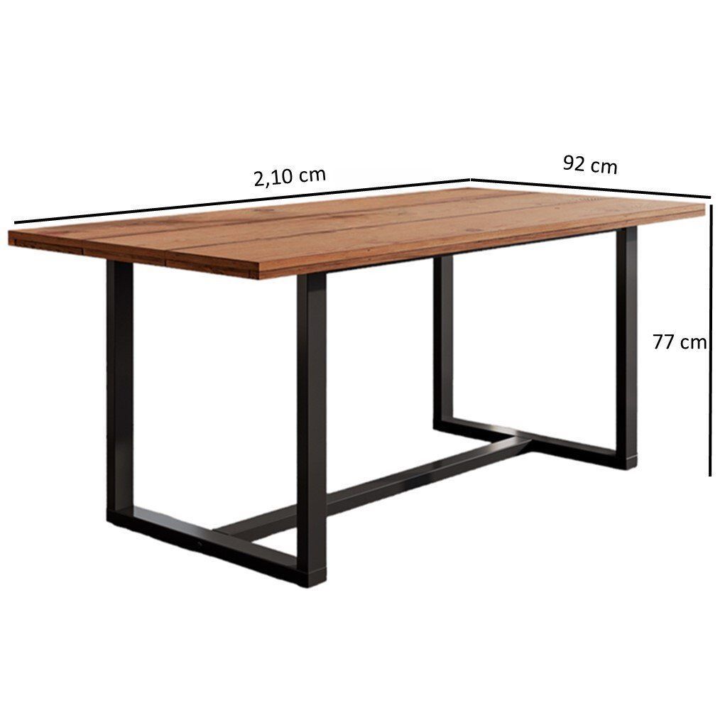 Ver imagem 4 de Mesa Jantar 210x92cm Tampo Madeira Maciça Lumber CabeCasa MadeiraOriginals Marrom
