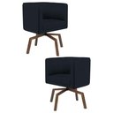 Ver imagem 1 de Kit 2 Poltronas Base Ka Madeira Betina C-05 Corano Preto