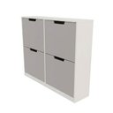 Ver imagem 1 de Sapateira Milano 4 Portas para 16 Pares de Sapato Cinza/branco - Panorama Móveis
